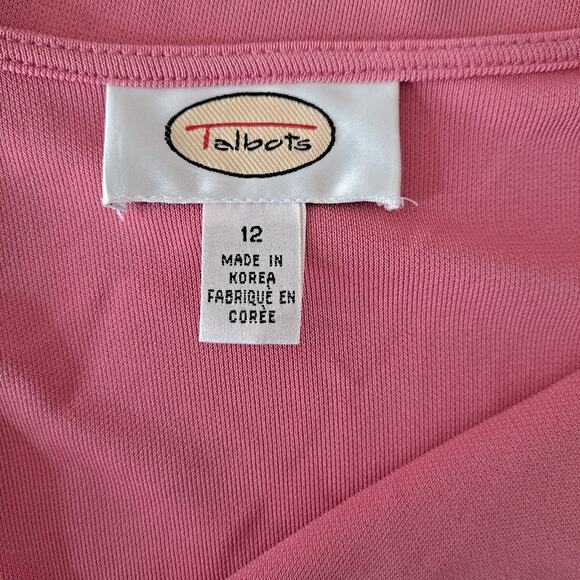 Talbots A-Line Dress Sleeveless Empire Waist A-Line Midi Pink Womens Size 12 - Picture 8 of 10